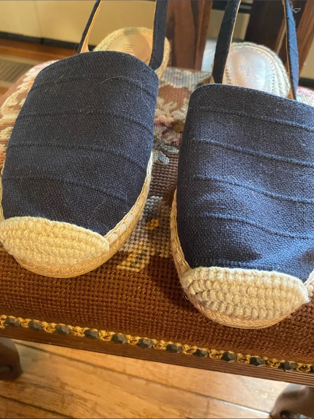 J. Jill  Navy Canvas Espadrille Slingback Shoes